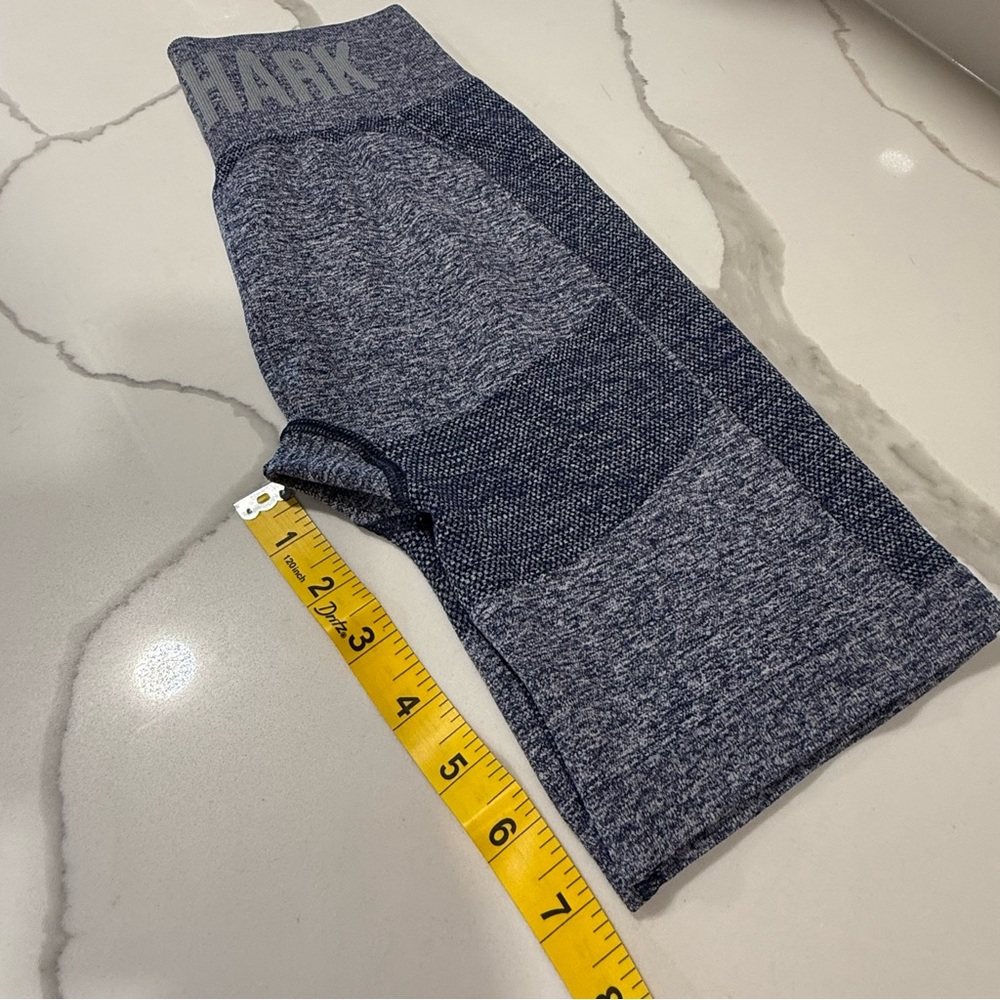 GYMSHARK Women’s High Waisted Flex Shorts Navy  and‎ Gray Size Small Pre-worn - Picture 11 of 12